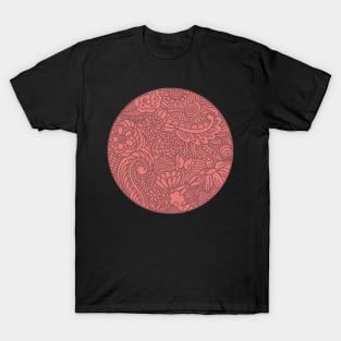 FLOWERS & CATS MANDALA RED T-Shirt